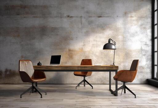 Office room in vintage style with photo