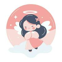 cute fairy in flat style isolated on background vector