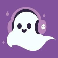 Hand Drawn cute ghost in flat style vector