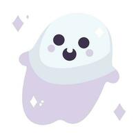 Hand Drawn cute ghost in flat style vector