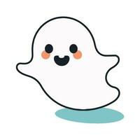 Hand Drawn cute ghost in flat style vector