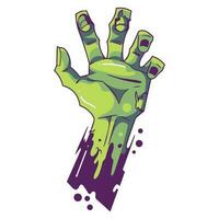 mano dibujado zombi mano en plano estilo vector