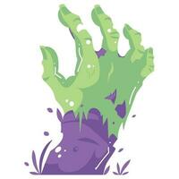 Hand Drawn zombie hand in flat style vector