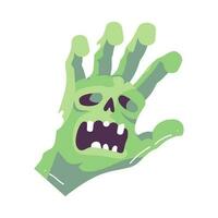 mano dibujado zombi mano en plano estilo vector