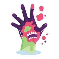 Hand Drawn zombie hand in flat style vector