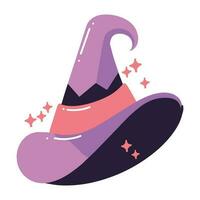 Hand Drawn witch hat in flat style vector