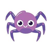 Hand Drawn cute spider in flat style vector