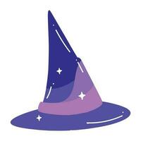 Hand Drawn witch hat in flat style vector