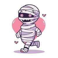 Hand Drawn cute mummy in flat style vector