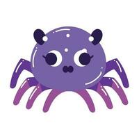 Hand Drawn cute spider in flat style vector