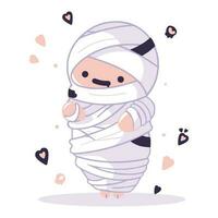 Hand Drawn cute mummy in flat style vector