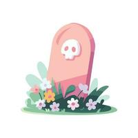 Hand Drawn Halloween Gravestone in flat style vector