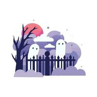 Hand Drawn Halloween castle fence in flat style vector