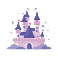 Hand Drawn halloween castle in flat style vector