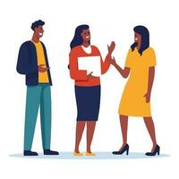 Hand Drawn group of friends talking in flat style vector