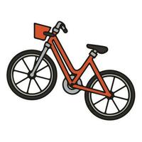 red bicycle for riding. Vector flat cartoon style.
