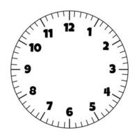 reloj cara blanco con Arábica numerales Temporizador concepto. vector