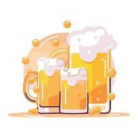 Hand Drawn beer glass in flat style vector