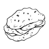 Hand Drawn hamburger in doodle style vector