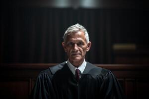 male judge in court with Generative AI photo