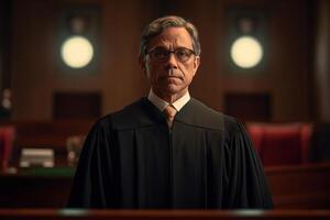 male judge in court with photo