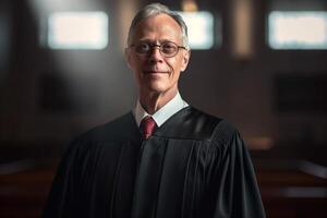 male judge in court with photo