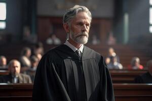 male judge in court with photo
