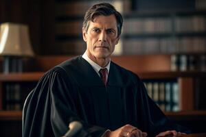 male judge in court with photo