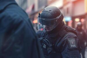 police arresting someone on the street with photo