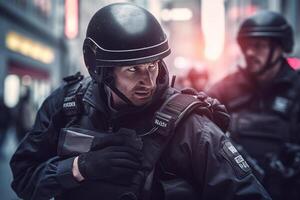 police arresting someone on the street with photo