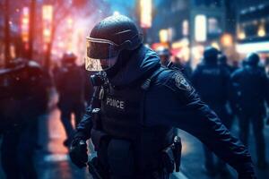 police arresting someone on the street with photo