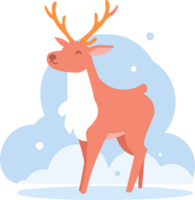 christmas reindeer in flat style isolated on background png