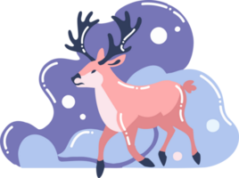 christmas reindeer in flat style isolated on background png