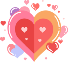 corazón con amor en plano estilo aislado en antecedentes png