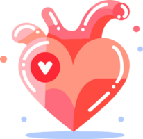 corazón con amor en plano estilo aislado en antecedentes png