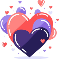 corazón con amor en plano estilo aislado en antecedentes png