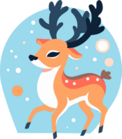 christmas reindeer in flat style isolated on background png