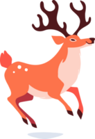 christmas reindeer in flat style isolated on background png