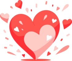 heart with love in flat style isolated on background png