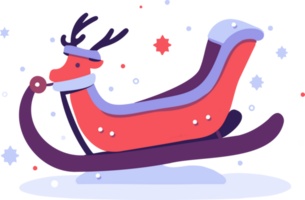 christmas Santa sleigh in flat style isolated on background png