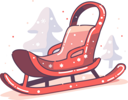 christmas Santa sleigh in flat style isolated on background png