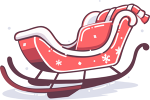 christmas Santa sleigh in flat style isolated on background png