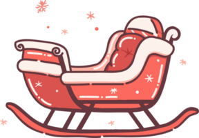 christmas Santa sleigh in flat style isolated on background png