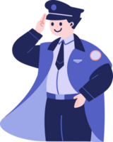 cute policeman in flat style isolated on background png