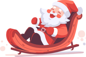 christmas Santa sleigh in flat style isolated on background png