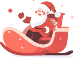 christmas Santa sleigh in flat style isolated on background png