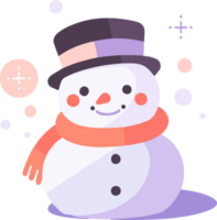 cute snowman in flat style isolated on background png
