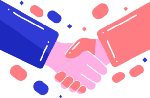 Handshake Friendship in flat style isolated on background png