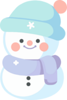 cute snowman in flat style isolated on background png