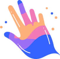 rainbow hands in flat style isolated on background png